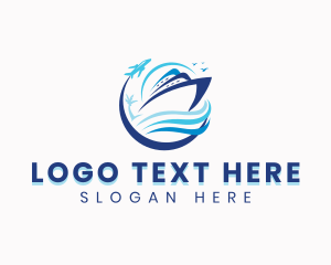 Sea - Cruise Global Travel logo design