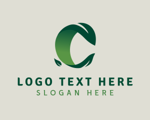 Clinic - Natural Leaf Letter C logo design