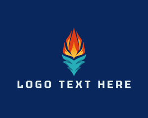Heat - 3D Ice Flame logo design