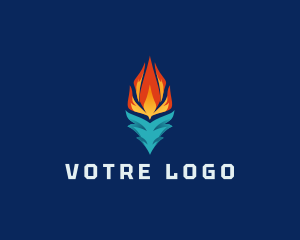 3D Ice Flame Logo