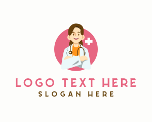 Medicine - Female Medical Doctor logo design