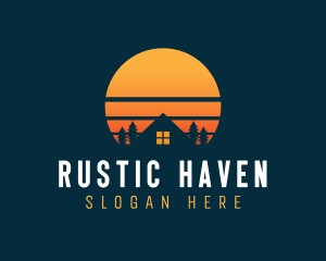 House - Sunset Roof Property logo design