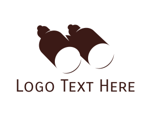 Telescope - Dropper Bottle Binoculars logo design