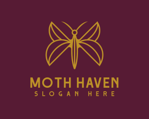 Moth - Golden Butterfly Boutique logo design