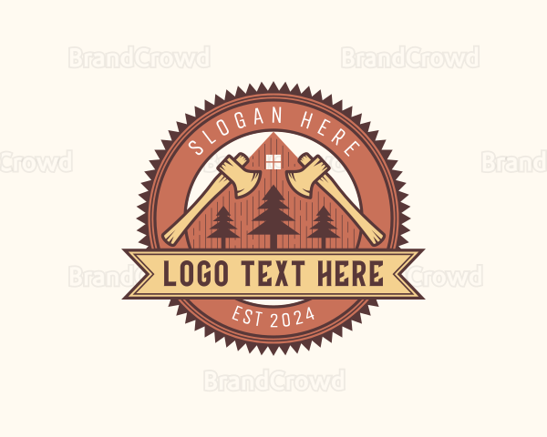 Lumberjack Axe Carpentry Logo