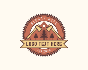 Lumberjack Axe Carpentry Logo