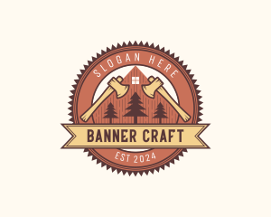 Lumberjack Axe Carpentry logo design