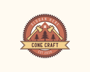 Lumberjack Axe Carpentry logo design