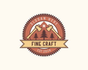 Lumberjack Axe Carpentry logo design