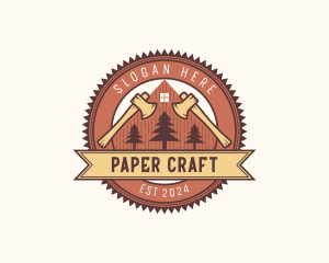 Lumberjack Axe Carpentry logo design