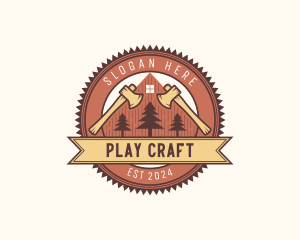 Lumberjack Axe Carpentry logo design