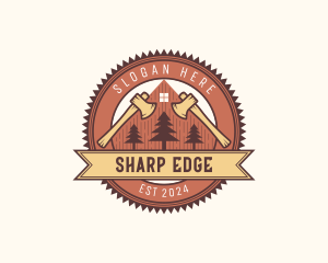 Lumberjack Axe Carpentry logo design