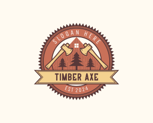 Lumberjack Axe Carpentry logo design