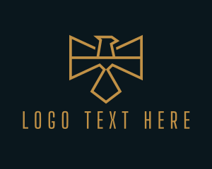 Geometric - Golden Geometric Eagle logo design
