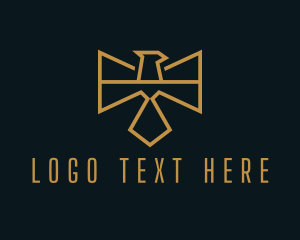 Golden Geometric Eagle Logo