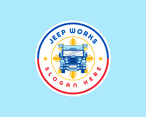 Jeep - Patriotic Jeepney Transportation logo design