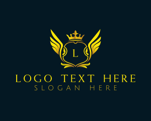 Elegant Crown Wing logo design