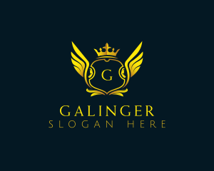 Elegant Crown Wing Logo