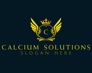 Elegant Crown Wing logo design