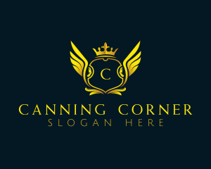 Elegant Crown Wing logo design