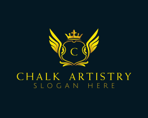 Elegant Crown Wing logo design