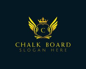 Elegant Crown Wing logo design