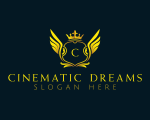 Elegant Crown Wing logo design