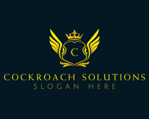 Elegant Crown Wing logo design