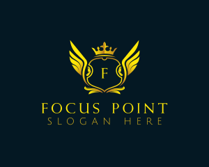 Elegant Crown Wing logo design