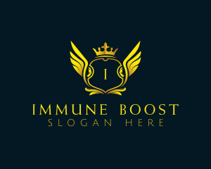 Elegant Crown Wing logo design