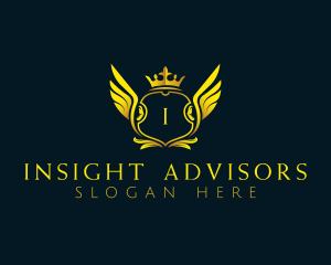 Elegant Crown Wing logo design