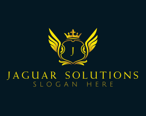 Elegant Crown Wing logo design