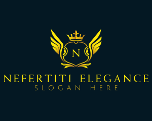 Elegant Crown Wing logo design