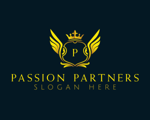 Elegant Crown Wing logo design