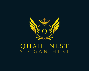 Elegant Crown Wing logo design