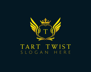 Elegant Crown Wing logo design