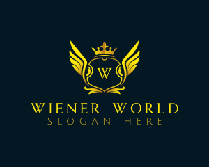 Elegant Crown Wing logo design