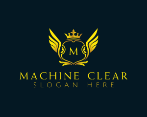 Elegant Crown Wing logo design