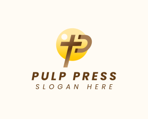 Christian Church Cross Letter P logo design