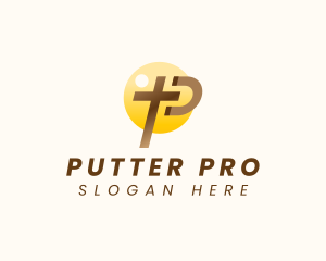 Christian Church Cross Letter P logo design