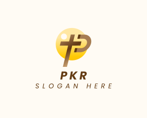 Christian Church Cross Letter P logo design