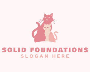 Child - Pink Cat & Kitten Pet logo design