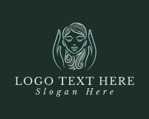 Calm - Massage Hands Head logo design