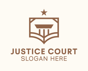 Court - Court House Book Crest logo design