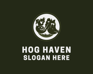 Hog - Chicken Cow Pig Livestock logo design