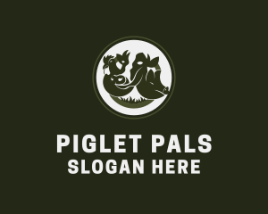 Piglet - Chicken Cow Pig Livestock logo design