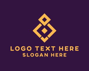Brown And Gold - Golden Diamond Tile logo design
