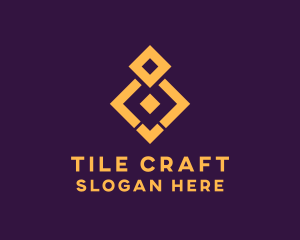 Golden Diamond Tile logo design