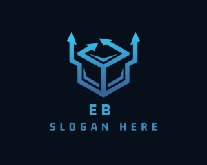 Blue - Shipping Arrow Box logo design