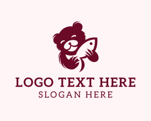 Wildlife - Brown Bear Fish logo design